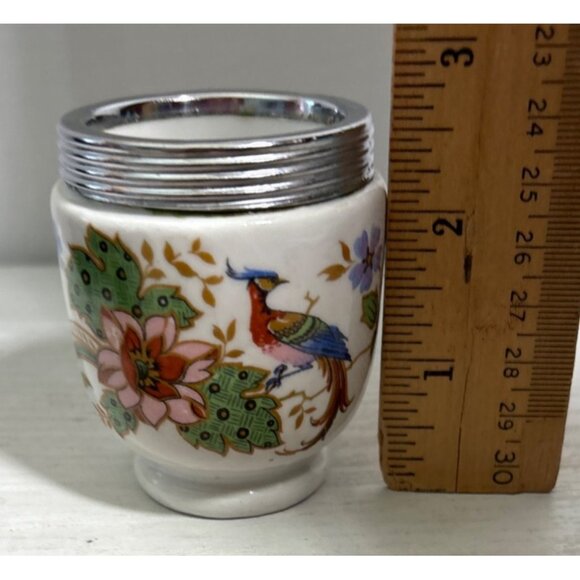 Royal Worcester Egg Coddler Melrose Pattern England Peacock Pheasant No Lid - Picture 8 of 9